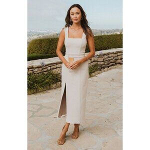 40% off! Show me your Mumu Dress Women's XL purple gray Eden Midi square neck sl